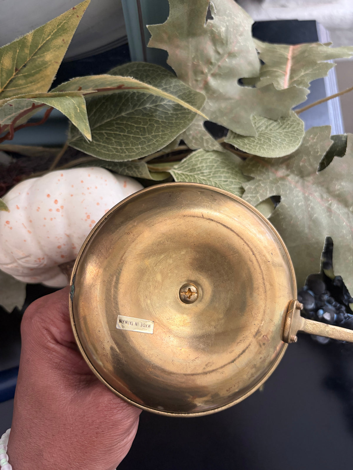 Vintage Brass Toned Chamberstick Candle Holder